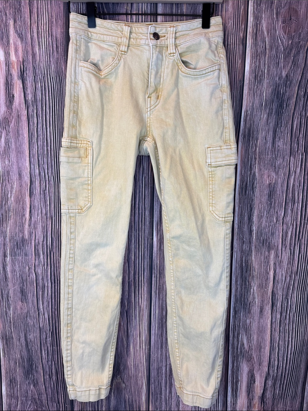 Prana Women's Buttery Yellow Cargo Tapered Jeans